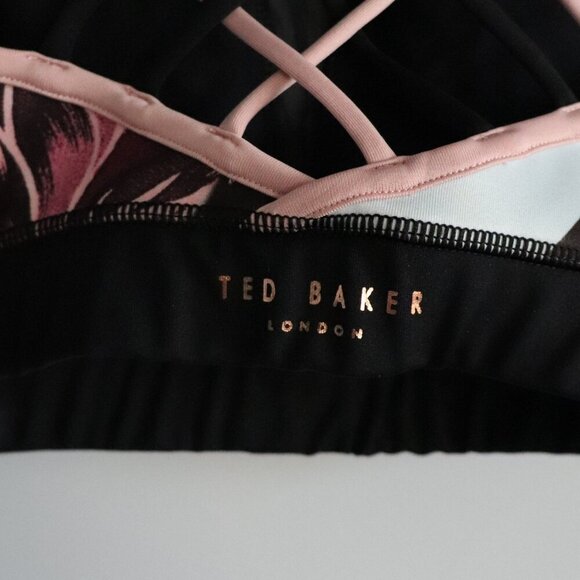 Ted Baker London Women's Sz M Floral‎ Sleeveless Activewear Stretch Sports Bra - Picture 7 of 11